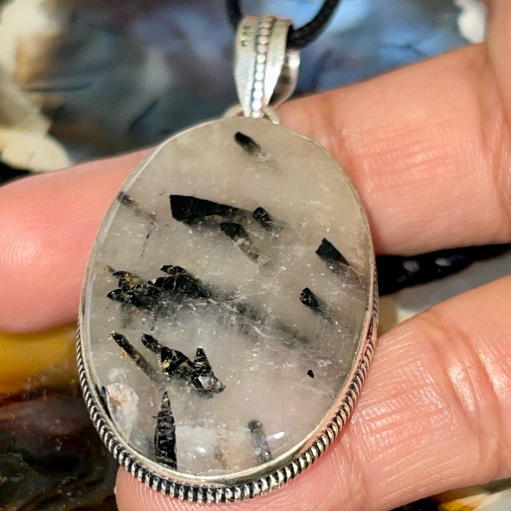 Needle- Like Rutilated Quartz Pendant 2 1/4”